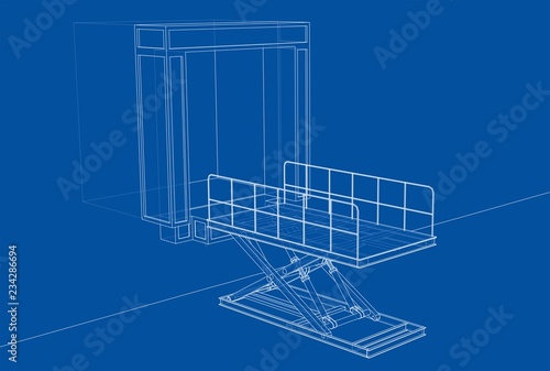 Dock leveler concept. Vector