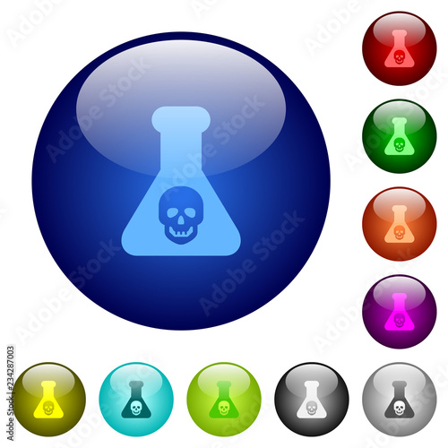 Dangerous chemical experiment color glass buttons