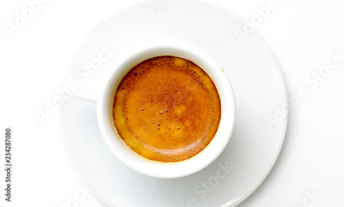 espresso cup of coffee on white background