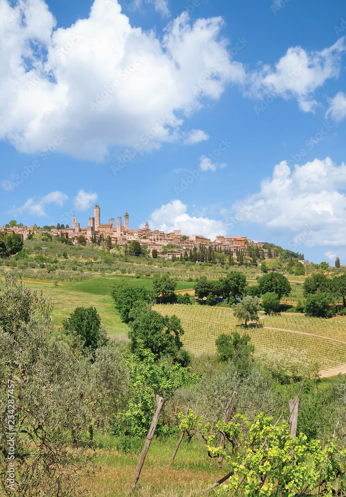der bekannte mittelalterliche Ort San Gimignano in der Toskana,Provinz Siena,Italien