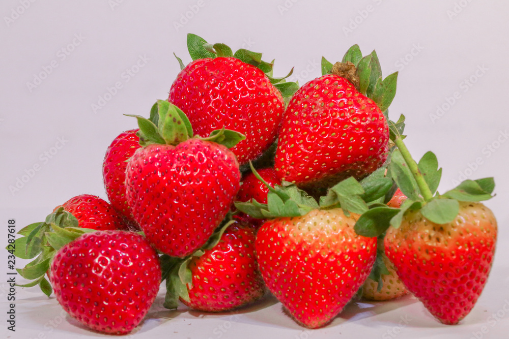 fresh strawberries isolated on white background fresh strawberries isolated on white background