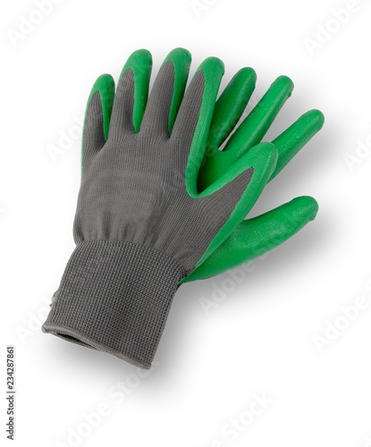 Isolated image of a pair of gardening gloves