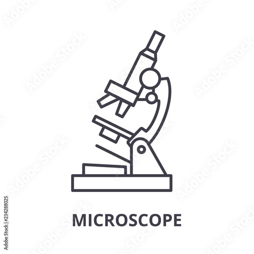 Microscope line icon concept. Microscope vector linear illustration, sign, symbol
