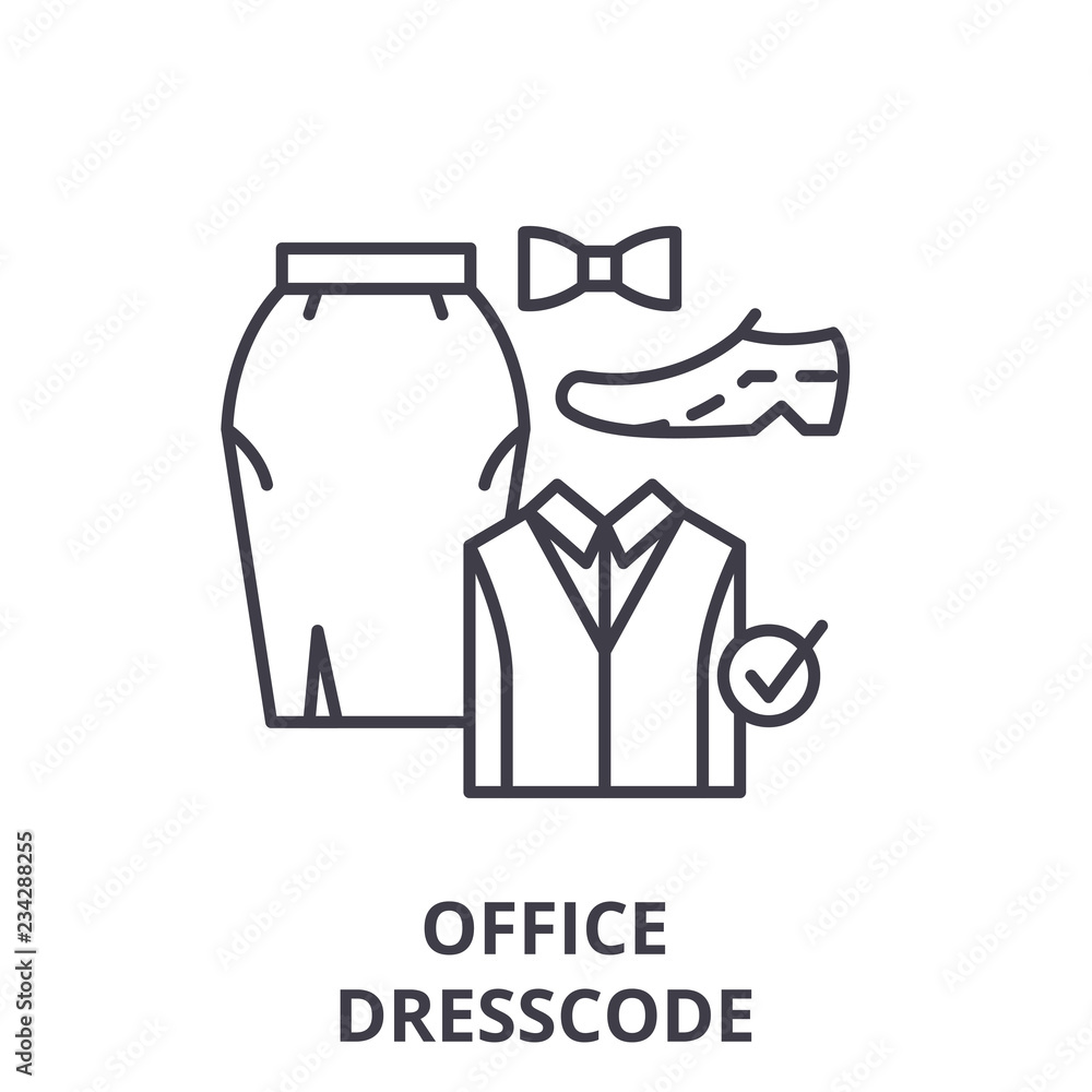 Office dresscode line icon concept. Office dresscode vector linear ...