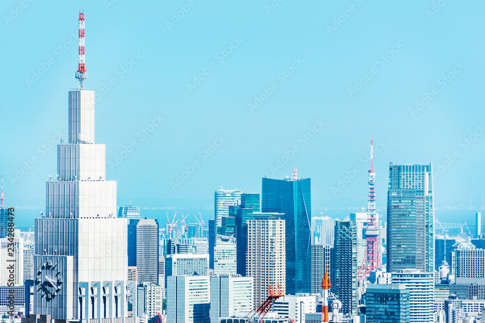 Fototapeta premium skyline aerial view of shinjuku in Tokyo, Japan