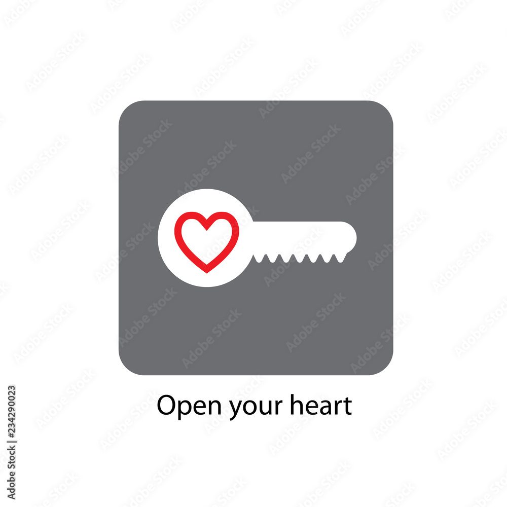 typography slogan. Icon - key with a heart. Vector illustration typography slogan. Icon - key with a heart. Vector illustration