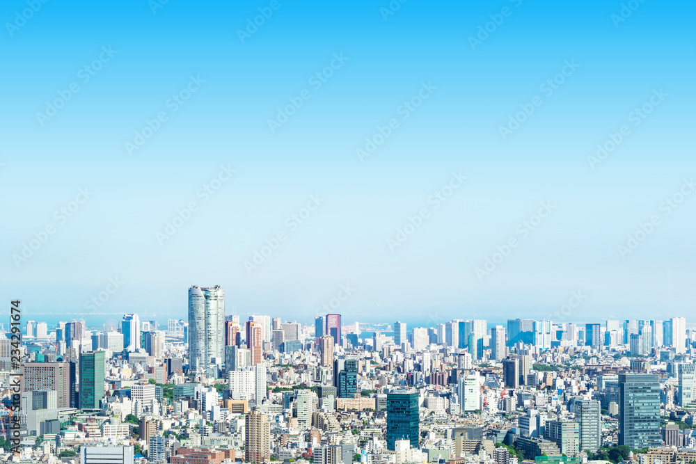 skyline aerial view of shinjuku in Tokyo, Japan