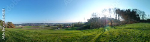 Panorama der Skihügel bei Glonn im Herbst 2018 photo