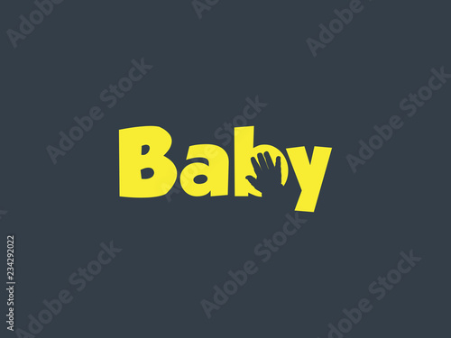 Baby hand created vector logo design