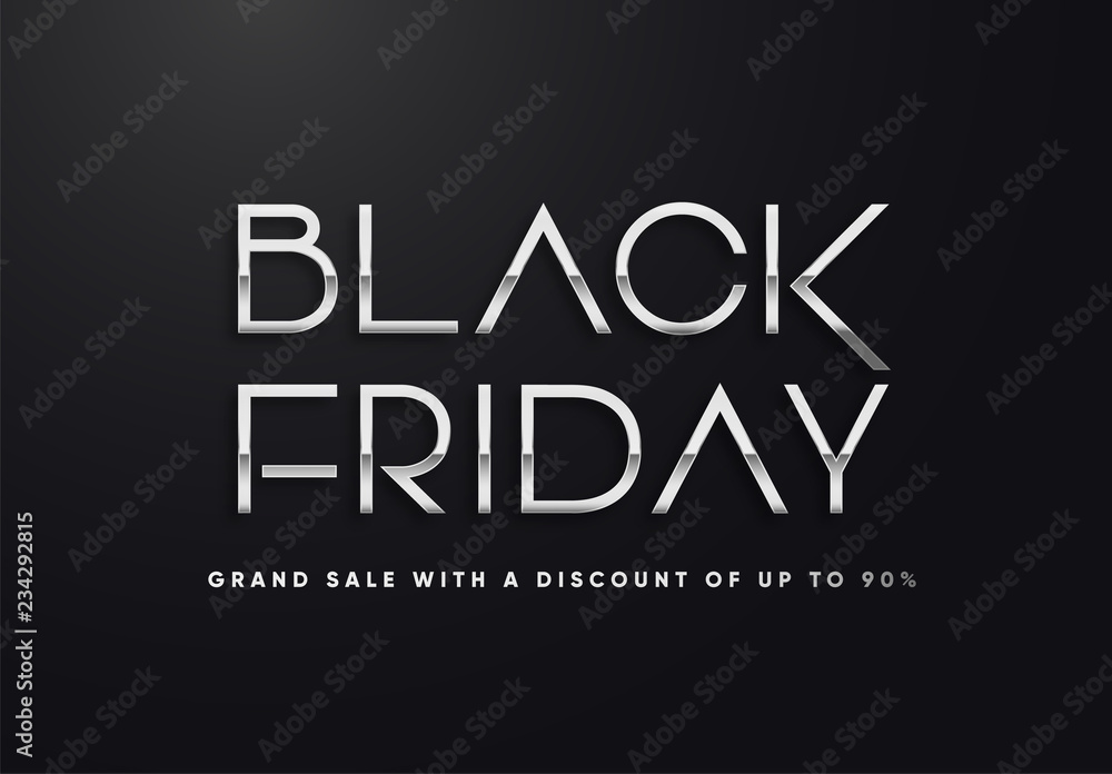 Black Friday silver sale vector illustration