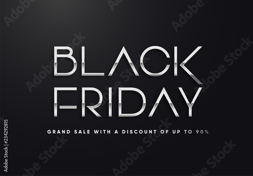 Obraz na płótnie Black Friday silver sale vector illustration w salonie