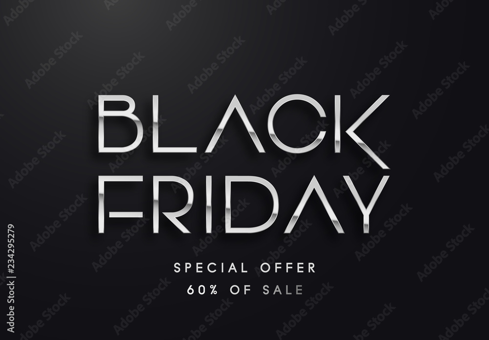 Black Friday silver sale vector illustration Black Friday silver sale vector illustration