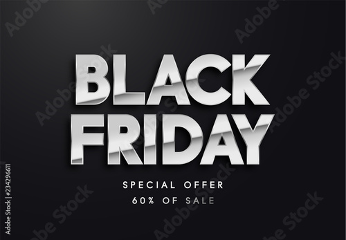 Obraz na płótnie Black Friday silver sale vector illustration w salonie