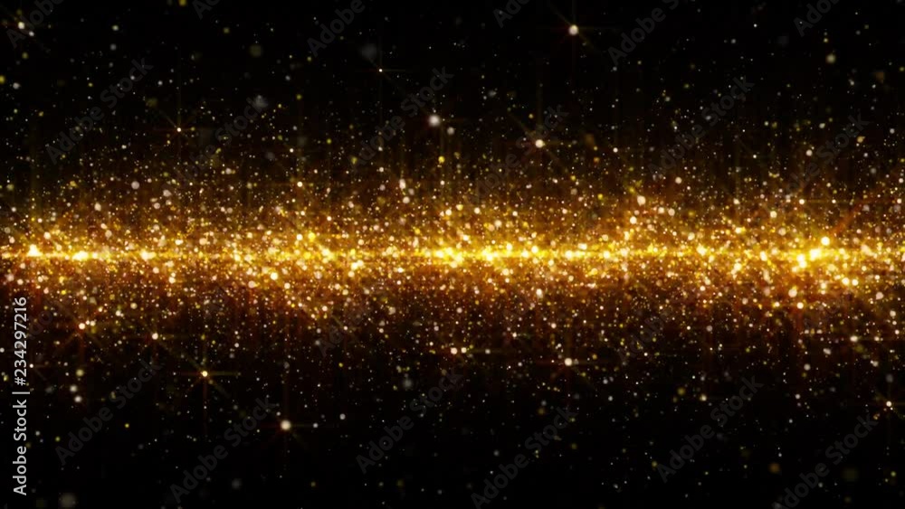 Golden horizontal glitter seamless background loop with shimmering motion for title frame Golden horizontal glitter seamless background loop with shimmering motion for title frame
