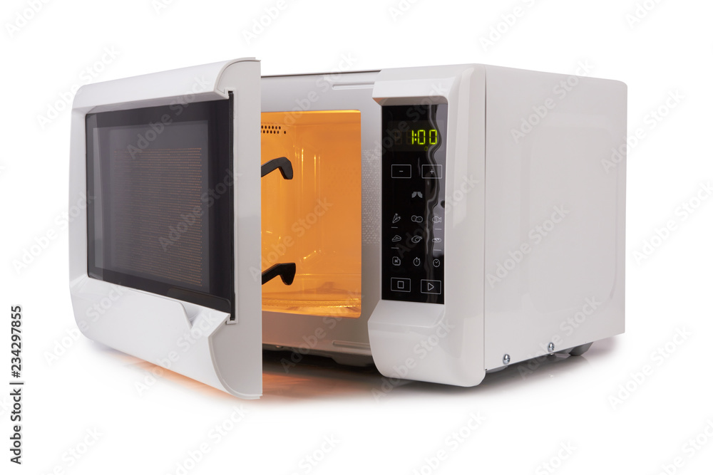 Fototapeta premium open microwave oven