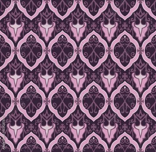 Violet royal pattern. Seamless vector background