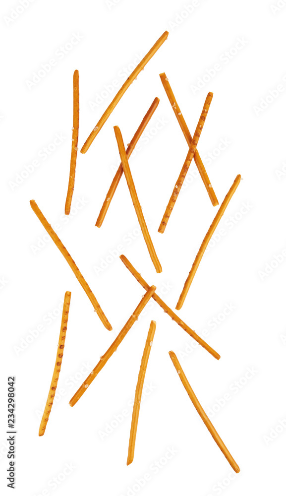 pretzel sticks on white pretzel sticks on white