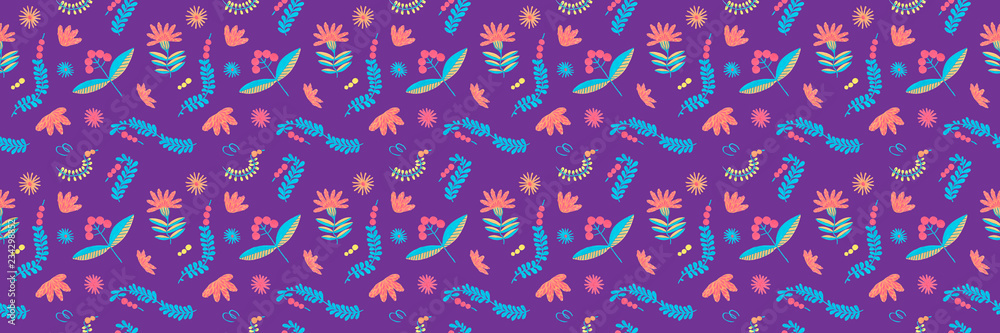 Folklore herbal background seamless flowers pattern. Folklore herbal background seamless flowers pattern.