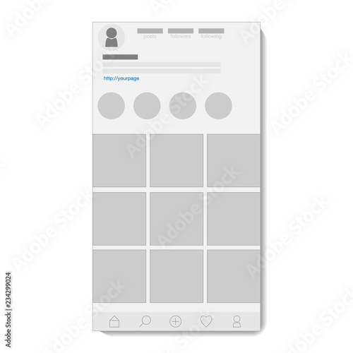 Obraz na płótnie Mockup grid view on photo sharing app screen w salonie