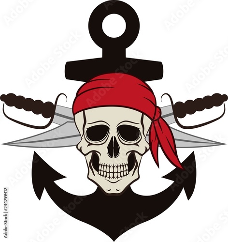 Skull pirate with sabers
