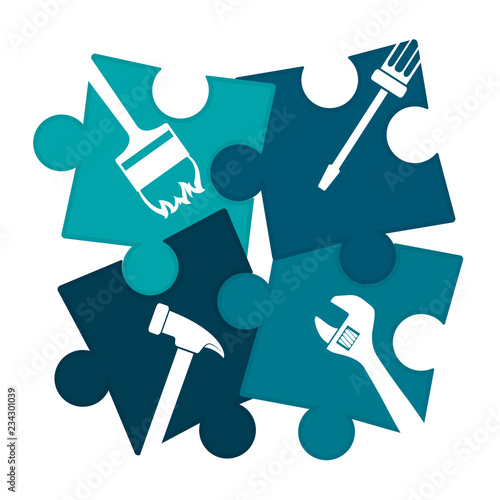 Repair various tool symbol puzzle