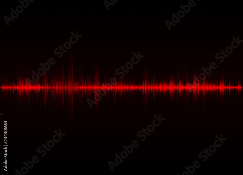 Sound wave vector background. Red digital equalizer