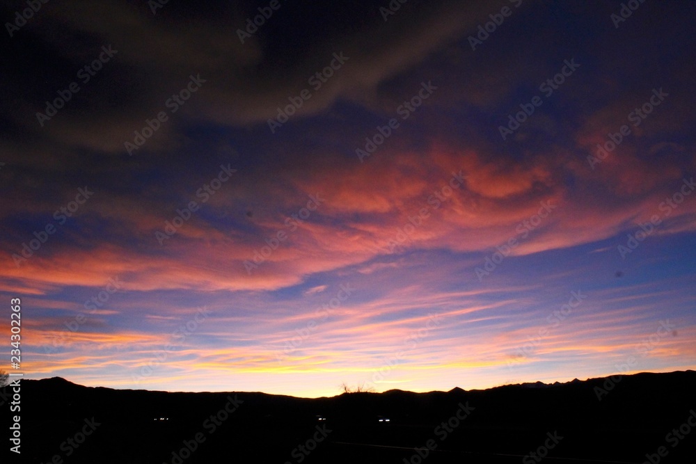 sunset in the mountains