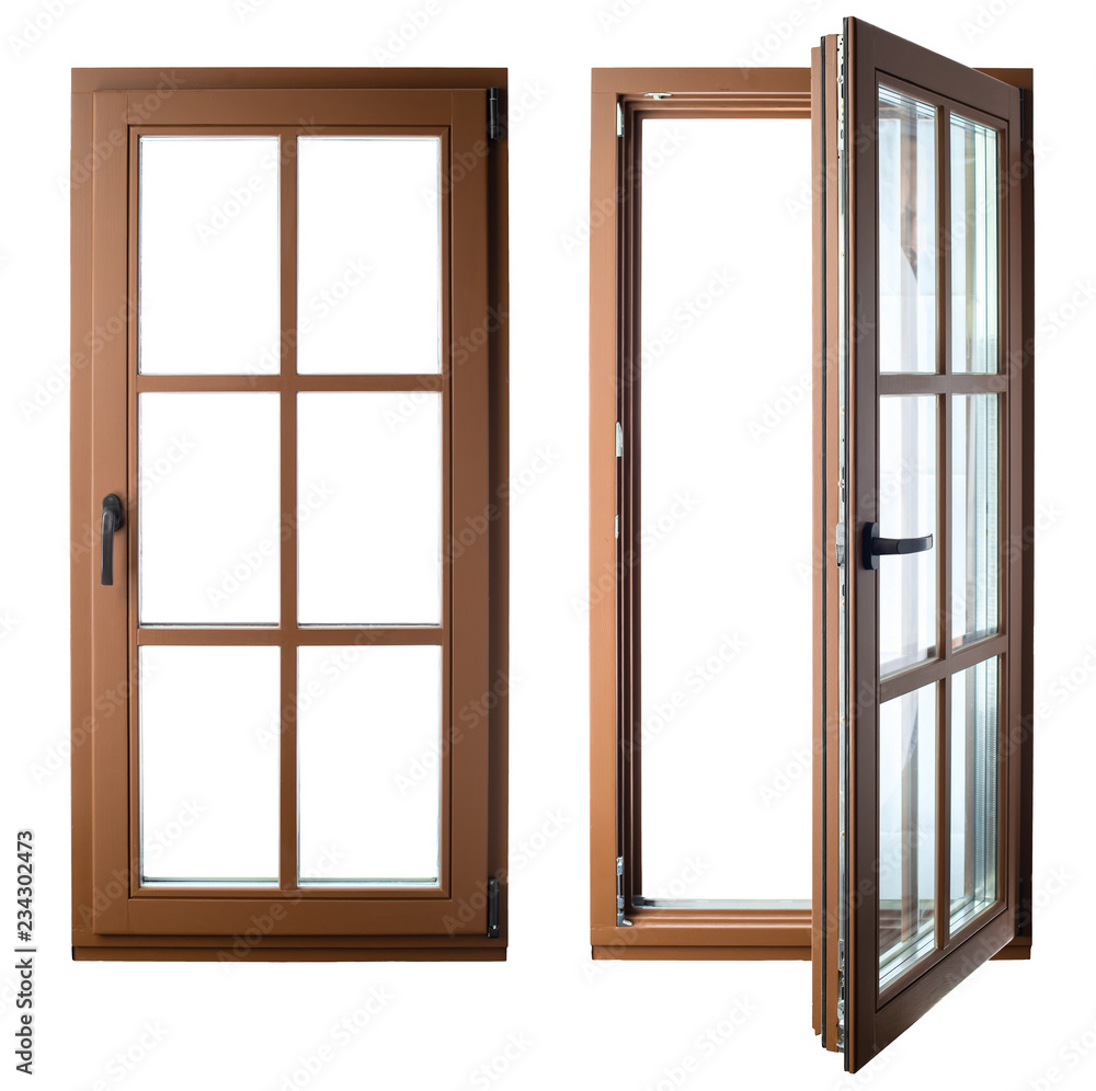 double door window isolated on white background double door window isolated on white background