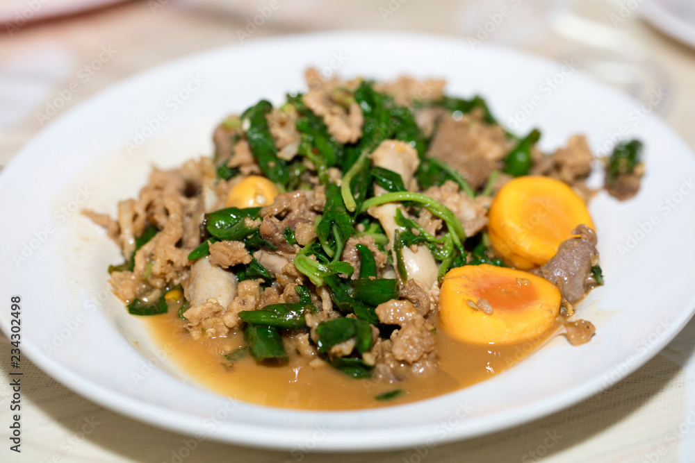 Basil Chicken and egg Basil Chicken and egg