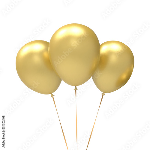 Golden Balloons .Happy birthday vector illustration .Celebration background