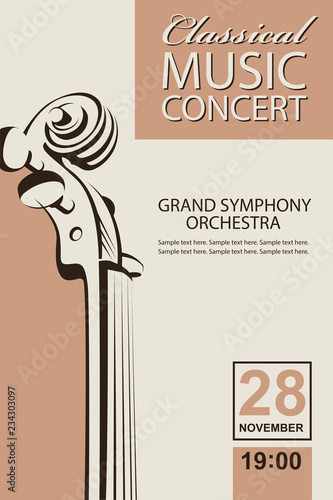 classical music concert poster with violin image