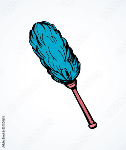 Duster brush . Vector drawing