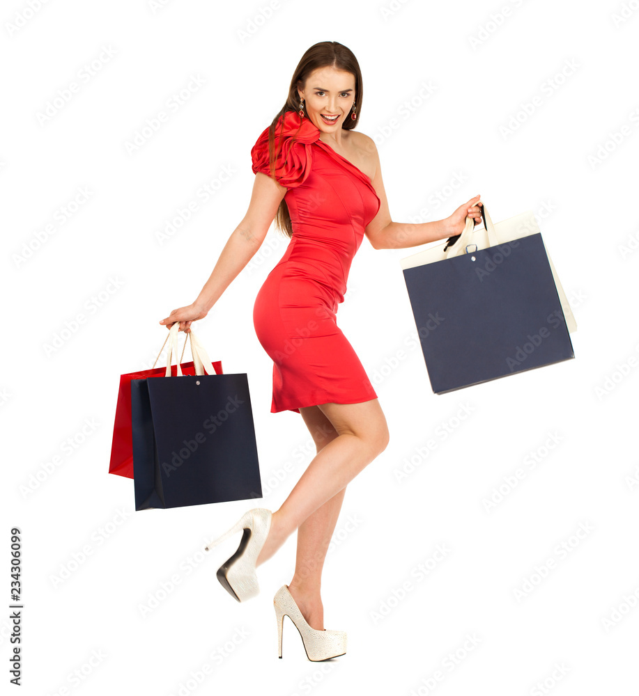 Young woman with some shopping bags Young woman with some shopping bags