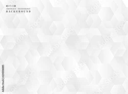 Abstract of futuristic gradient gray pentagon pattern background. photo