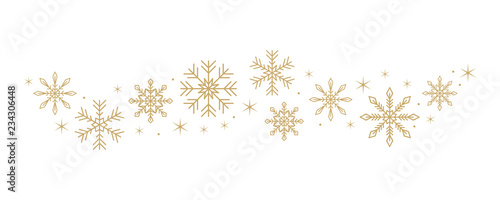 snowflakes and stars border isolated on white background vector illustration EPS10 photo