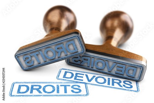 Tableau sur toile Droit et devoirs concept