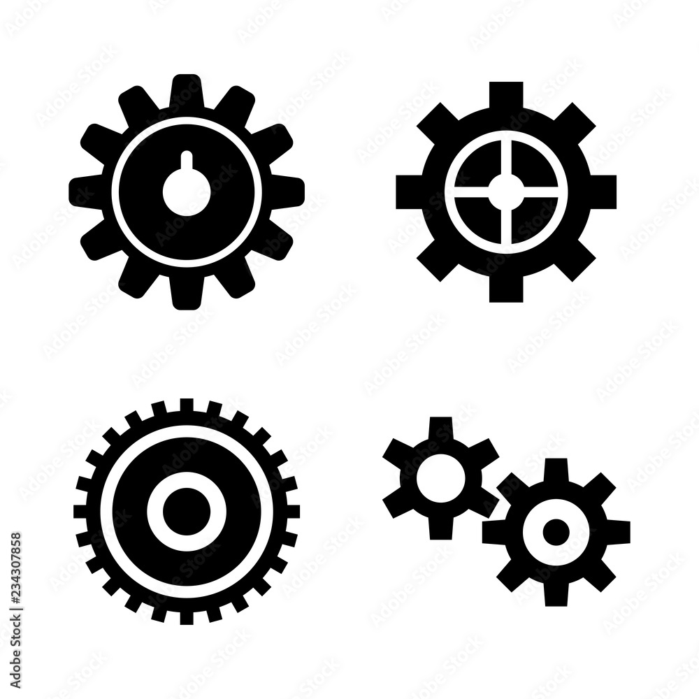 Gear, Cogwheel Mechanism. Simple Related Vector Icons Set for Video, Mobile Apps, Web Sites, Print Projects and Your Design. Gear, Cogwheel Mechanism icon Black Flat Illustration on White Background. Gear, Cogwheel Mechanism. Simple Related Vector Icons Set for Video, Mobile Apps, Web Sites, Print Projects and Your Design. Gear, Cogwheel Mechanism icon Black Flat Illustration on White Background.
