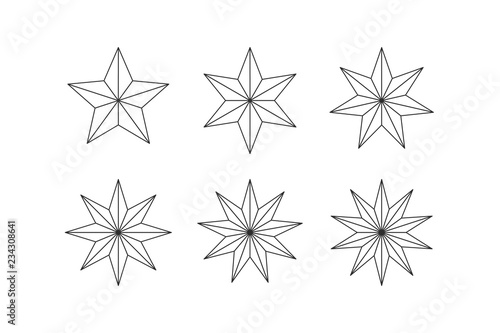 Set of edged faceted stars