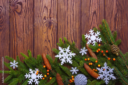 Christmas background with fir tree © Alekss