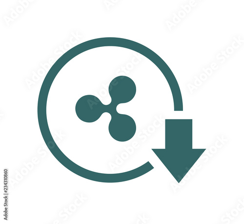 Cost reduction- decrease icon. Vector symbol image isolated on background