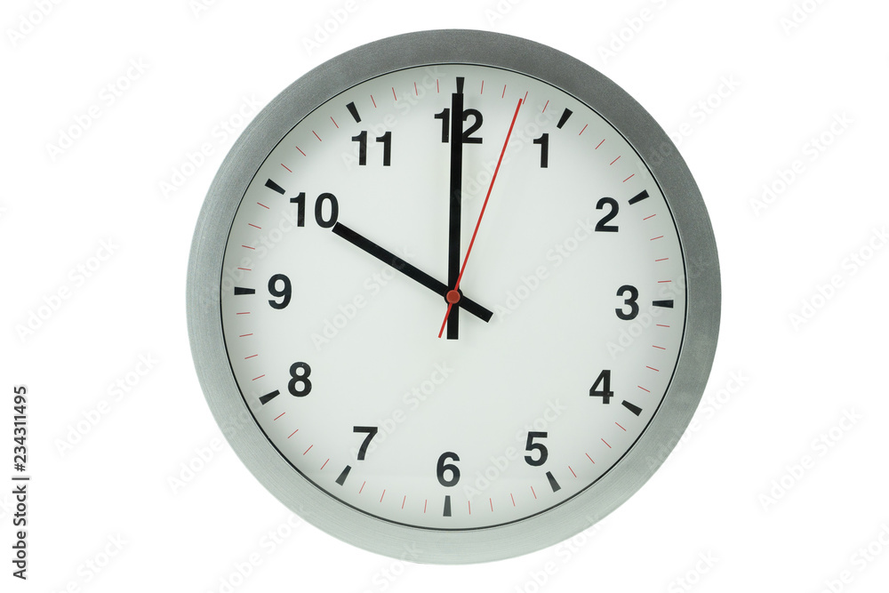 Clock on an isolated, white background close-up. Clock on an isolated, white background close-up.