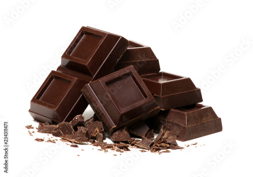 broken bar of dark chocolate