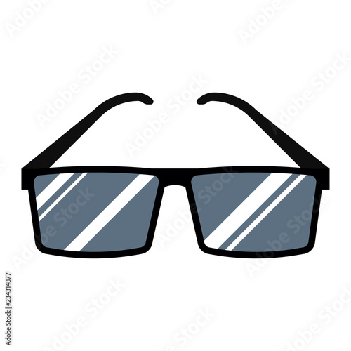 Glasses, fashionable glasses, black. Vector illustration. EPS 10.