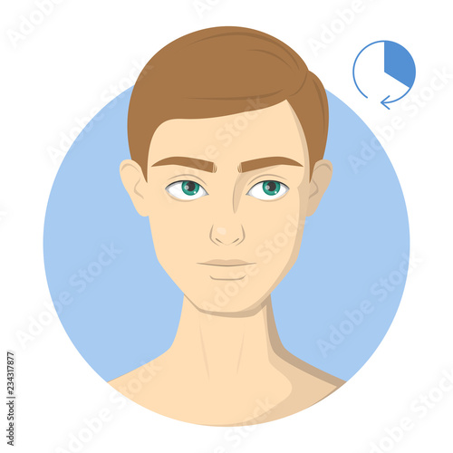 Portrait of young man. Beautiful handsome boy avatar
