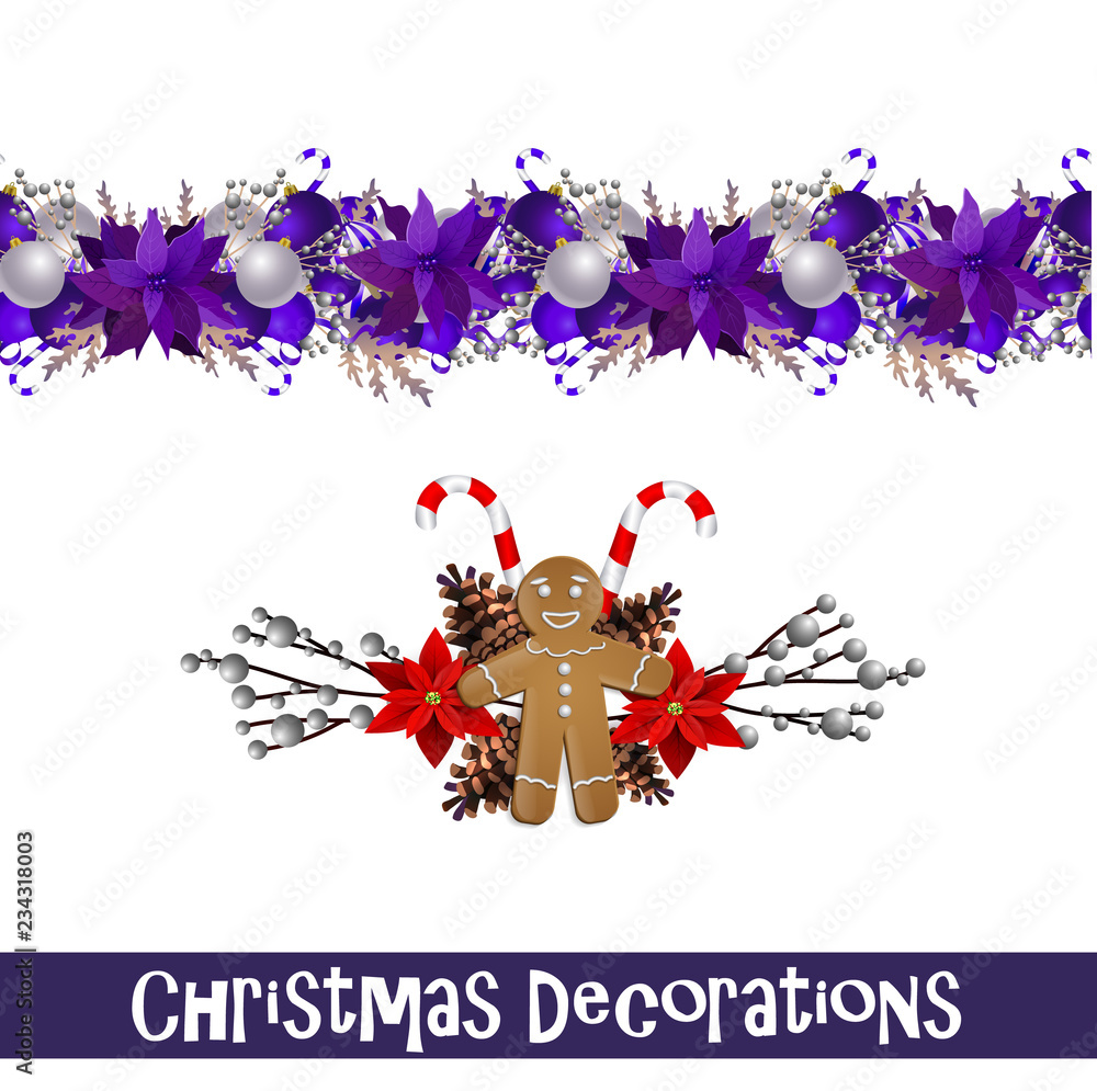 Naklejka premium Vector Christmas Border