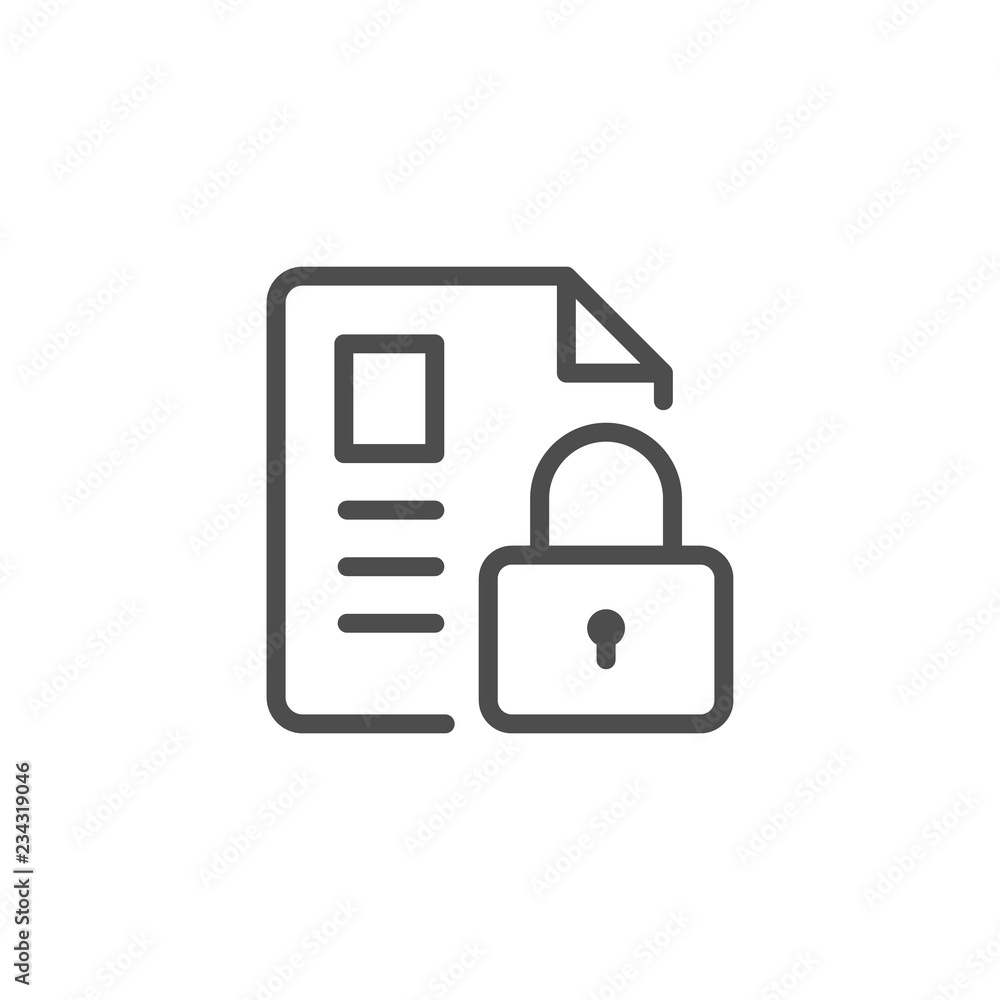 Document security line icon Document security line icon