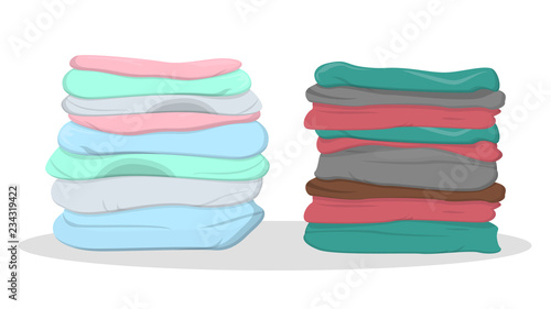 Pile of clothes of the different color