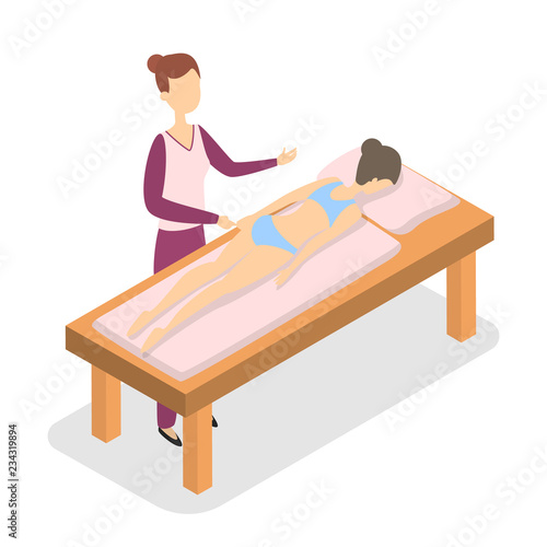 Woman making massage for a young lady