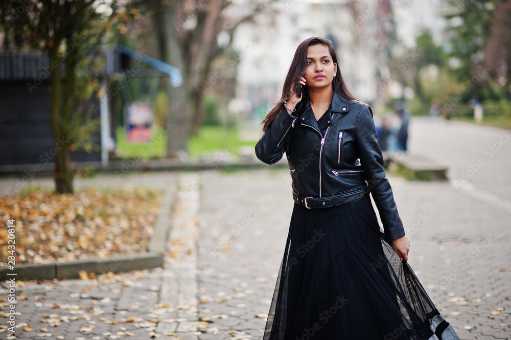 Leather jacket with saree discount