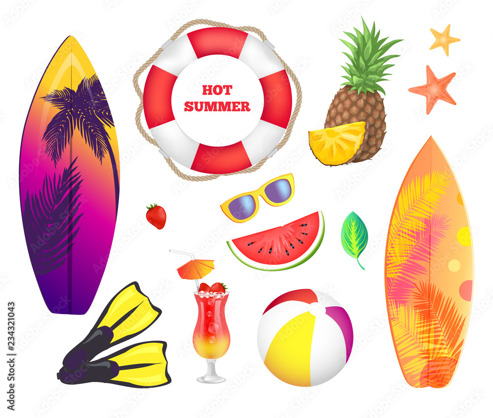 Fototapeta premium Summer Beach Party Banner, Vector Placard Sample